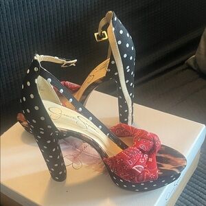 Jessica Simpson Black and Red Heels